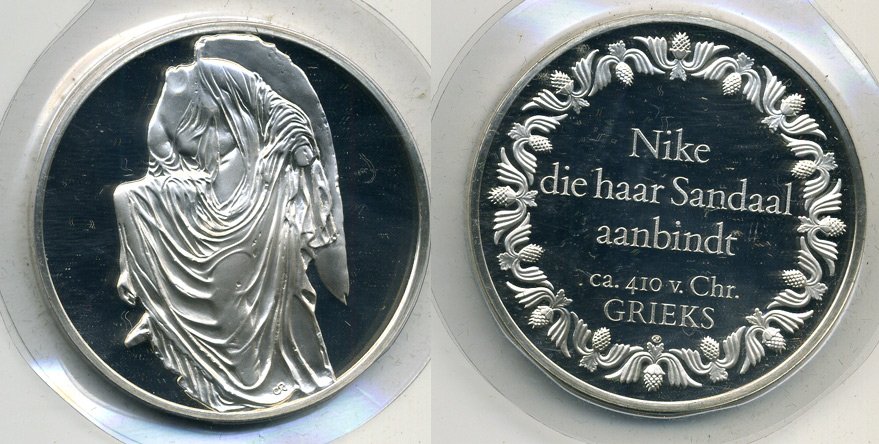 Нидерланды медаль ND Ника, 51,8 грамм серебро PROOF 00-00