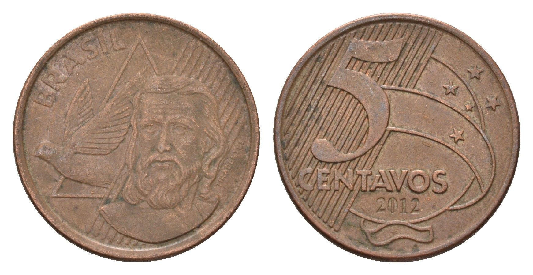 Бразилия 5 сентаво 2012 KM 648 сталь плакированная медью 4686-635