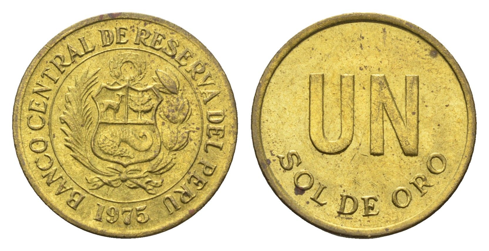 Перу 1 соль 1975 KM 266.1 латунь UNC 4664-455