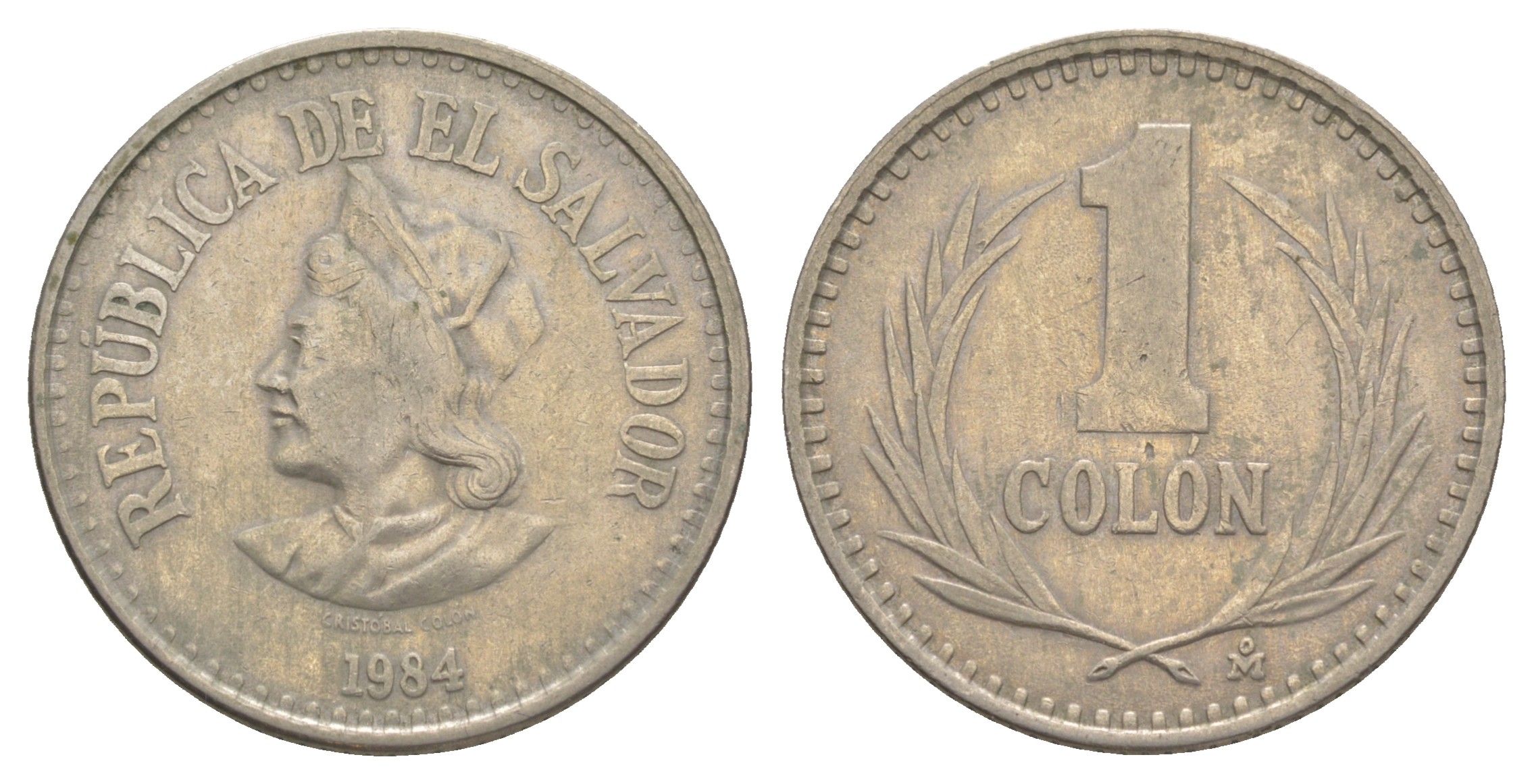 Сальвадор 1 колон 1984 KM 153 медно-никель 4646-651