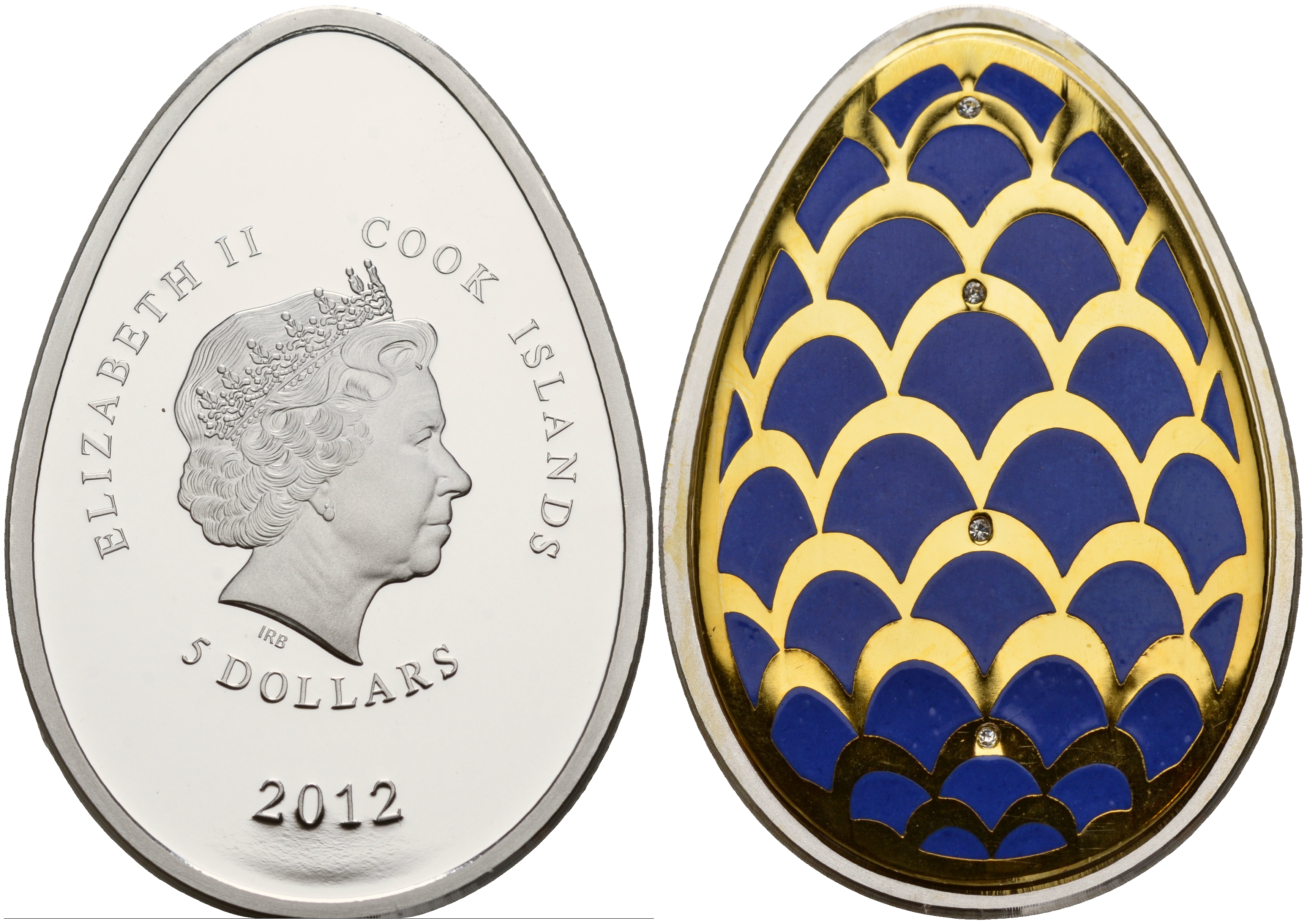 Палау 3 монеты по 5 долларов 2012 яйца Фаберже, цветная эмаль, позолота серебро PROOF 1065-1-21