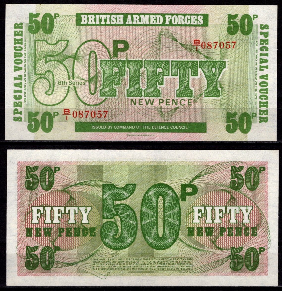 Англия 50 пенсов 1972 Pick M49 бумага UNC (пресс) 6317-24-2-2