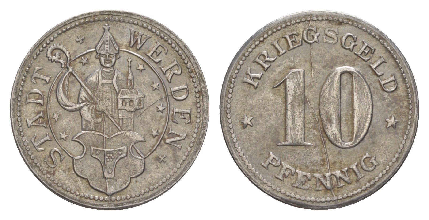 Верден 10 пфеннигов ND Funck 595.2A, Men05 26567.2, Men18 33394.2 железо 4638-126