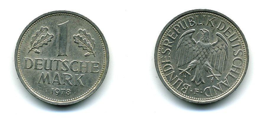 ФРГ 1 МАРКА 1978 F J.385 медно-никель 35-612