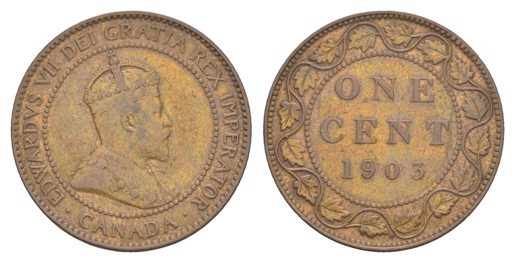 Канада 1 цент 1903 Эдуард VII (1901-1910) KM 8 бронза 4637-757