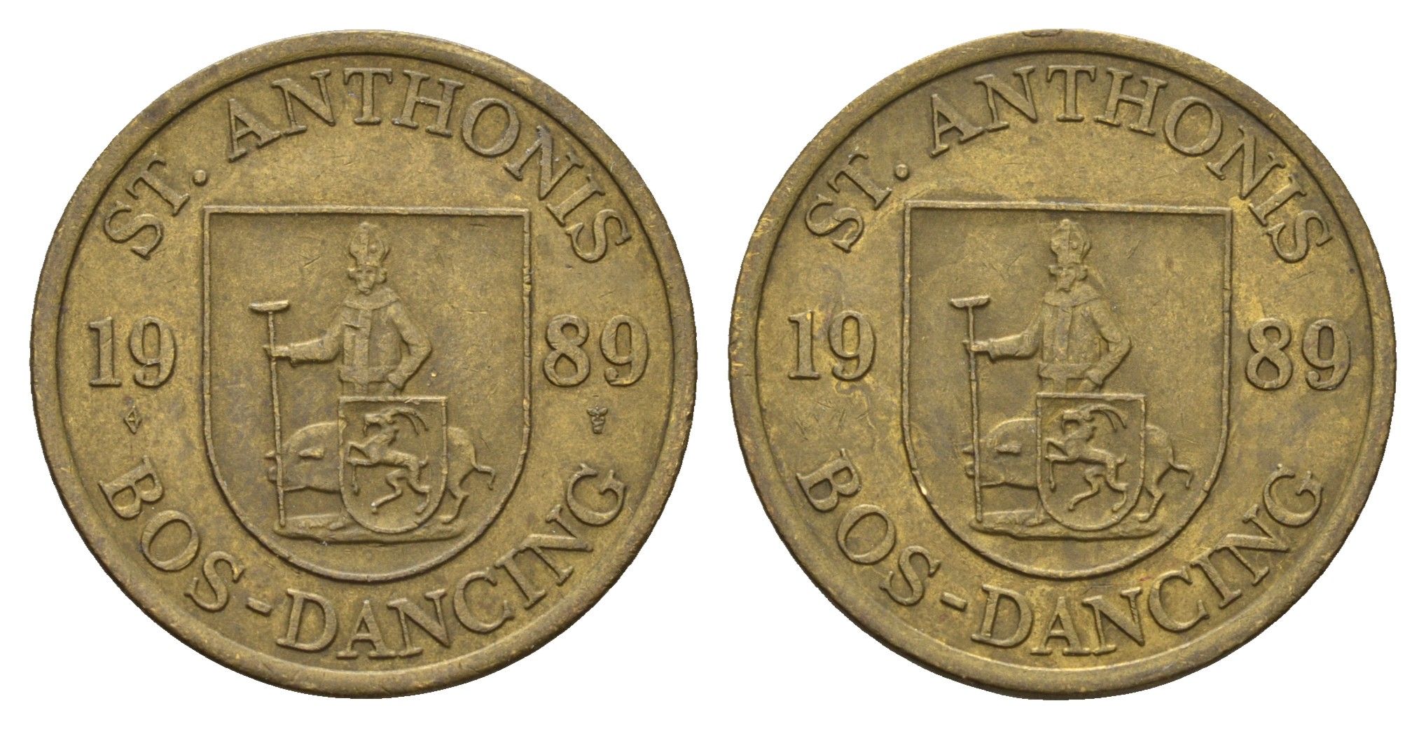Нидерланды жетон монетного двора - святого Антония 1989 диаметр 31 мм, вес 6 гр латунь 210-551