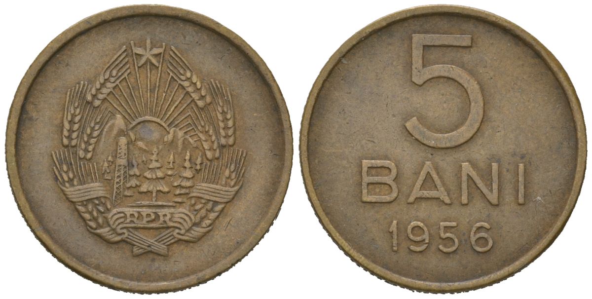 Румыния 5 бань 1956 KM 83.2 медь цинк никель 99-854
