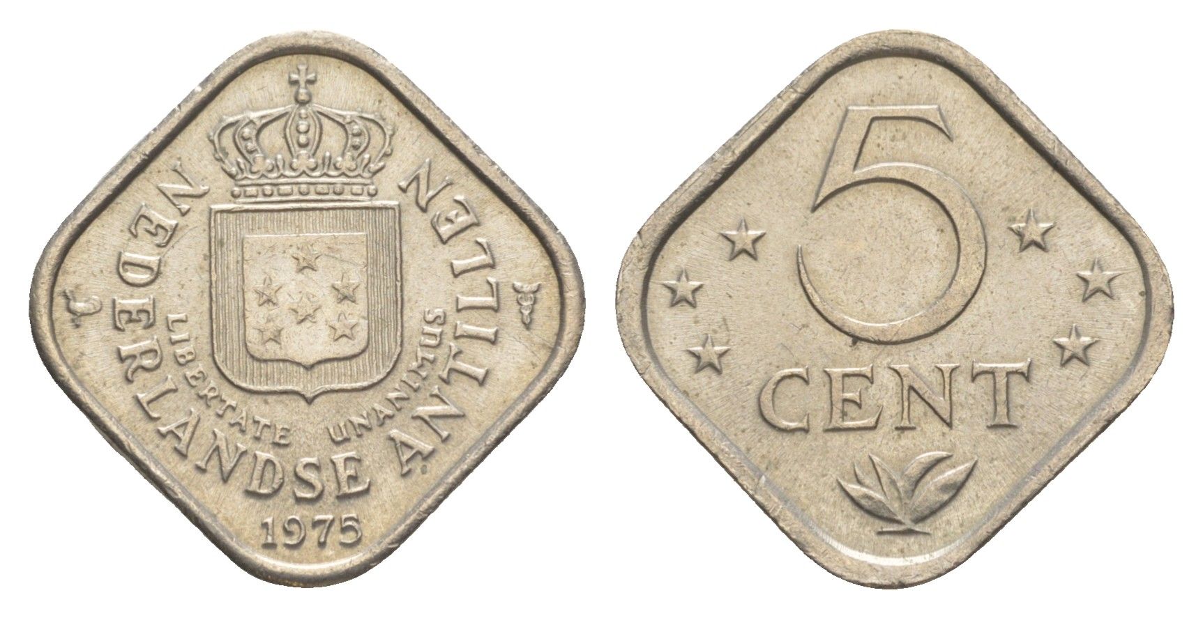 Нидерландские Антильские острова (Нидерландские Антилы) 5 центов 1975 KM 13 медно-никель aUNC 4613-262