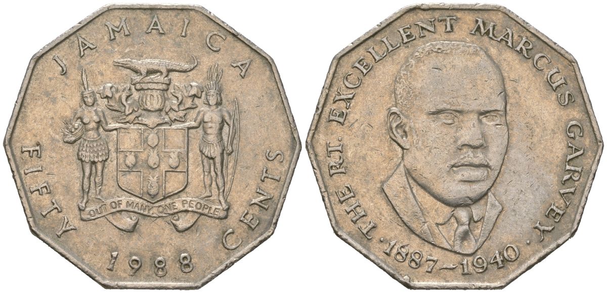 Ямайка 50 центов 1988 KM 65 медно-никель 4512-314