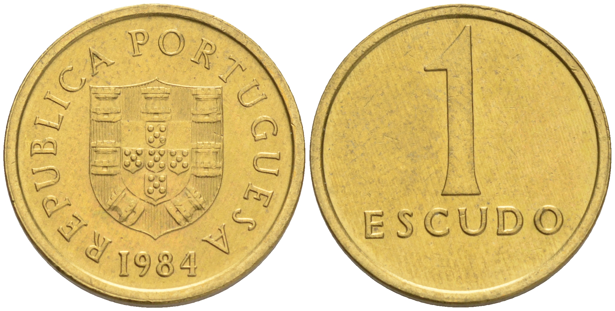 ПОРТУГАЛИЯ 1 ЭСКУДО 1984 KM 614 никель латунь 75-157