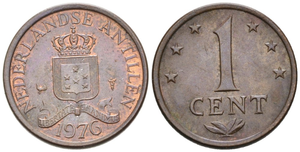 Нидерландские Антилы 1 цент 1973 Юлиана (1948-1980) KM 8 бронза 4576-859