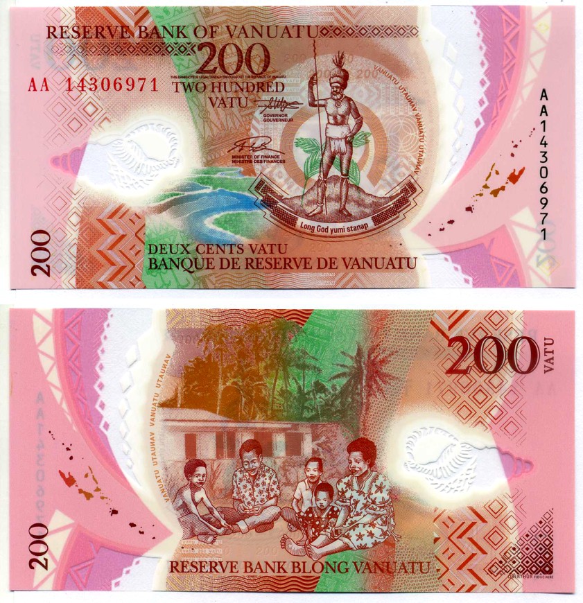 Вануату 200 вату 2014 серия АА Pick 12 пластик UNC (пресс) 7547-12-1-2