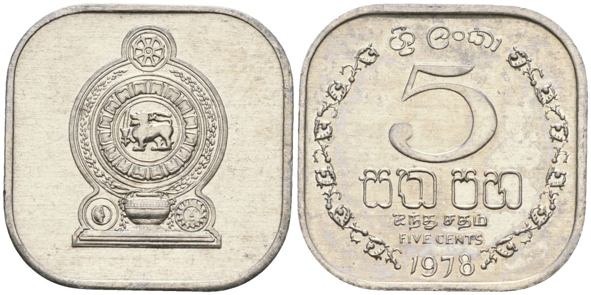 Шри-Ланка 5 центов 1978 KM 139a алюминий 4136-564