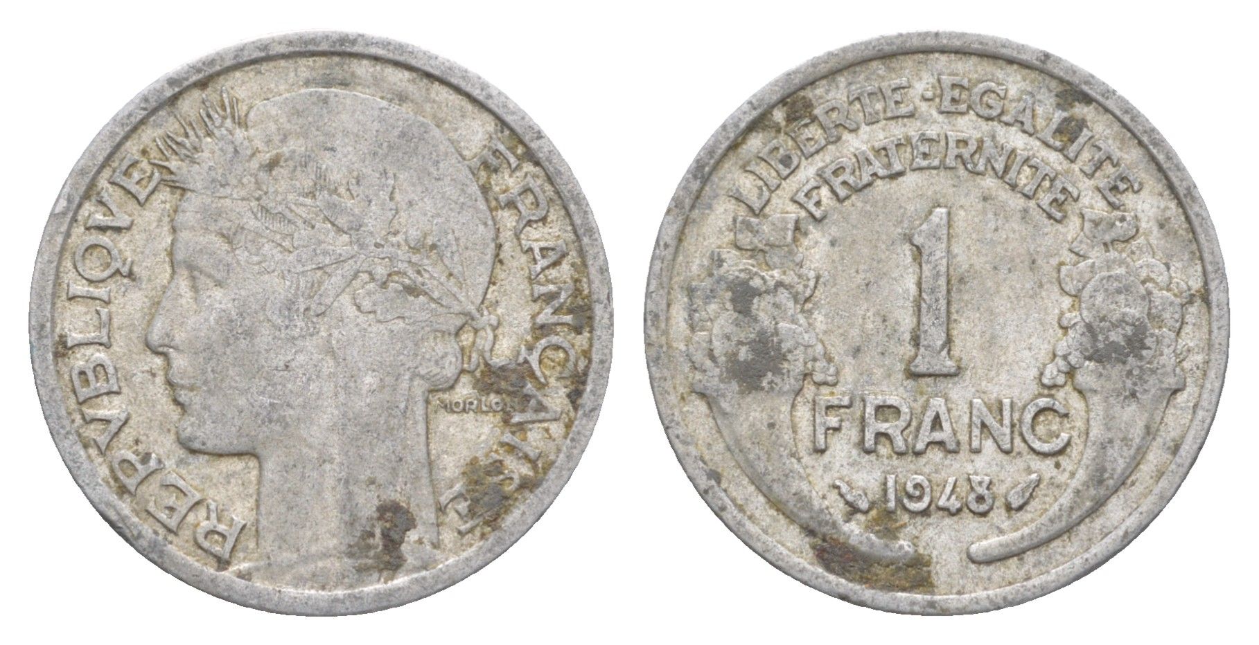 Франция 1 франк 1948 KM 885a алюминий 4641-1023