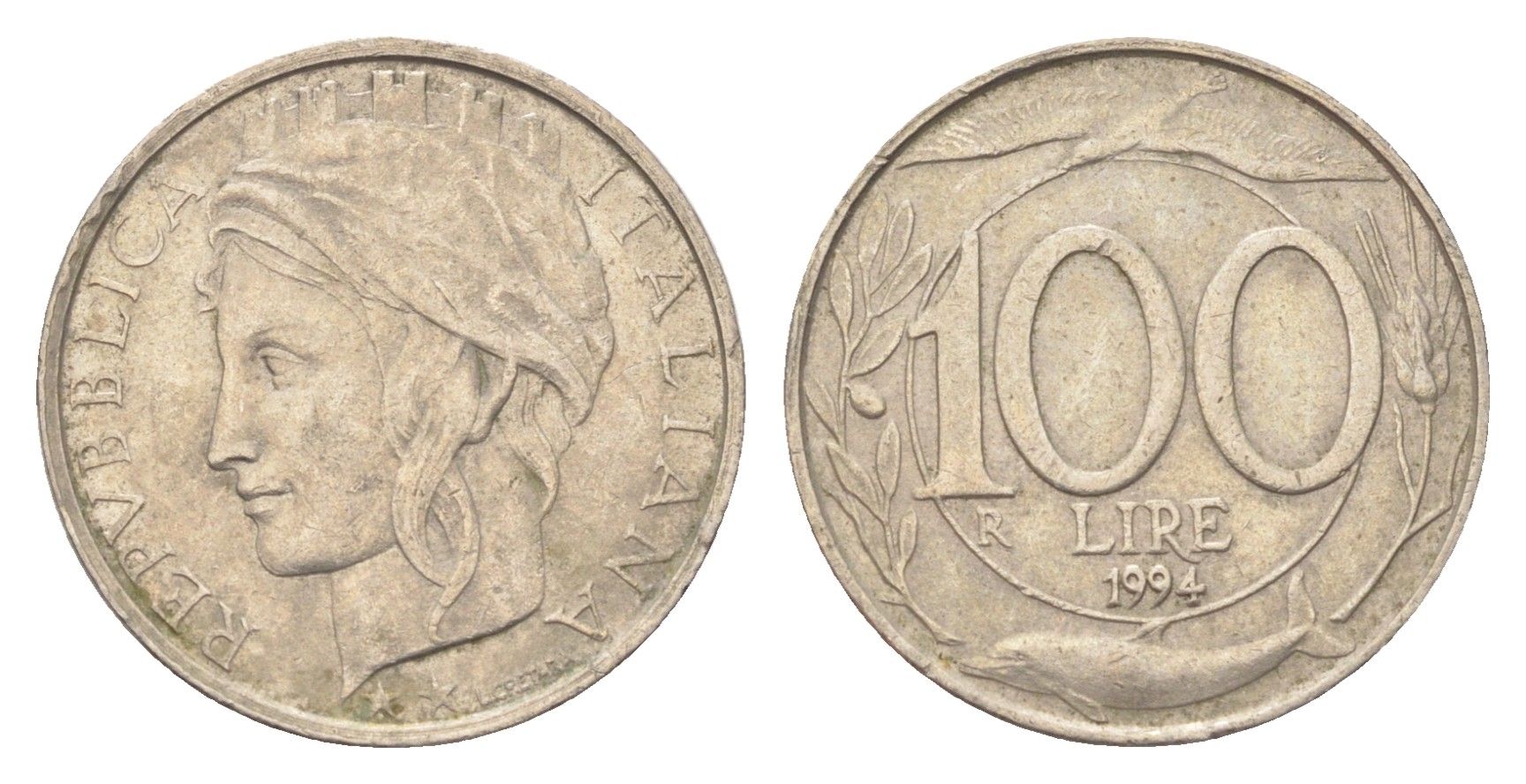 Италия 100 лир 1994 KM 159 медно-никель 4705-169