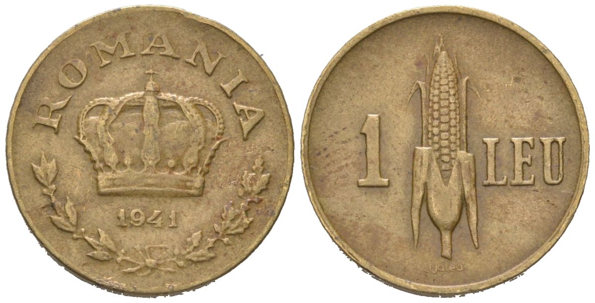 Румыния 1 лей 1941 Михай I (1940-1947) KM 56 никель латунь 4124-1225