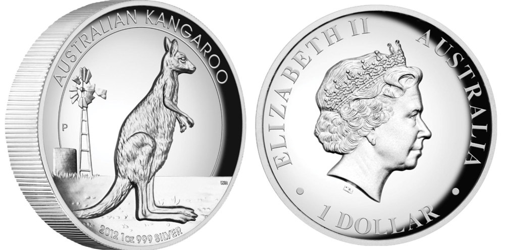 Австралия 1 доллар 2012 кенгуру, высокорельефная KM 1830 серебро PROOF 1074-1-32