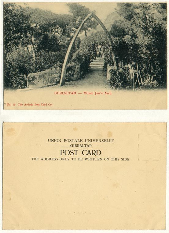 ГИБРАЛТАР ОТКРЫТКА, ПОЧТОВАЯ КАРТОЧКА, АРКА КИТОВЫХ ЧЕЛЮСТЕЙ до 1917 153-1-12