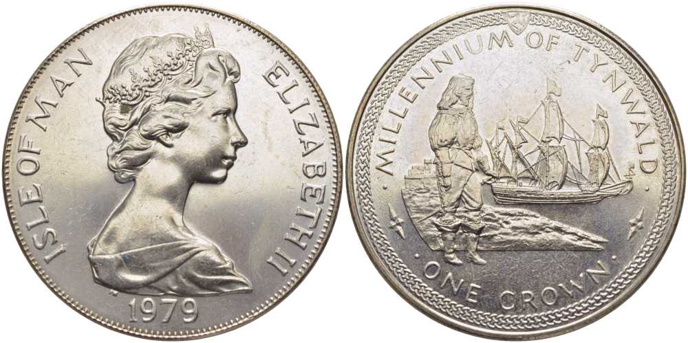 Остров Мэн 1 крона 1979 1000 летие Тинвальду (парламенту), солдат KM 49 медно-никель UNC 107-515