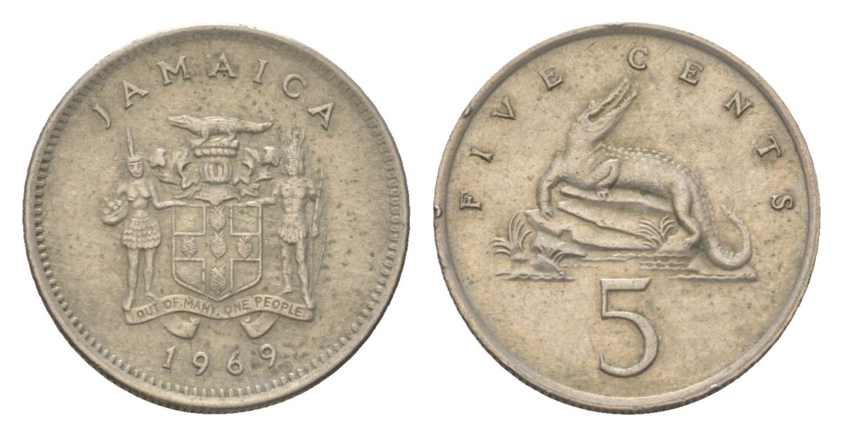 Ямайка 5 центов 1969 KM 46 медно-никель aUNC 4623-569