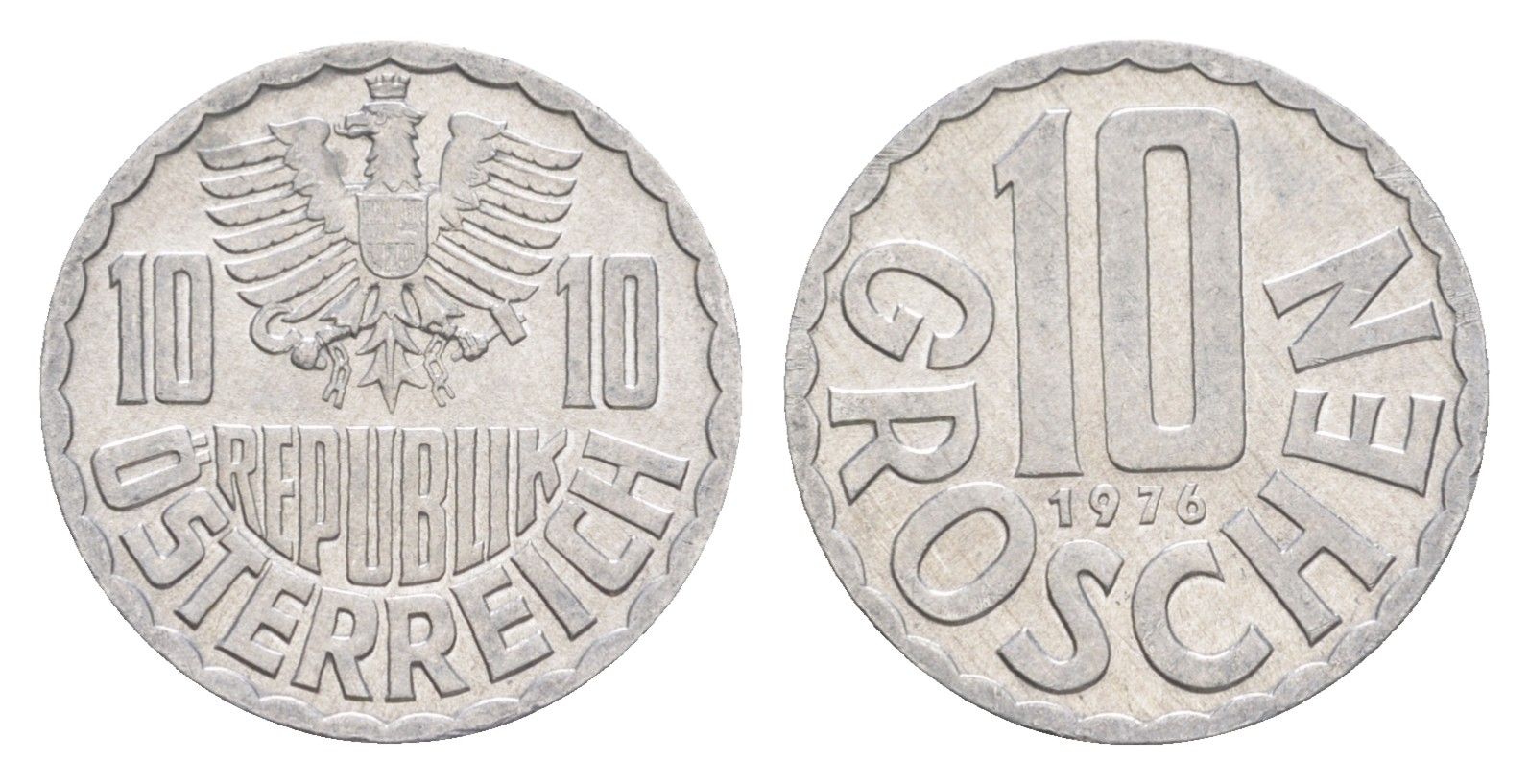 Австрия 10 грошей 1976 KM 2878 алюминий 4528-449