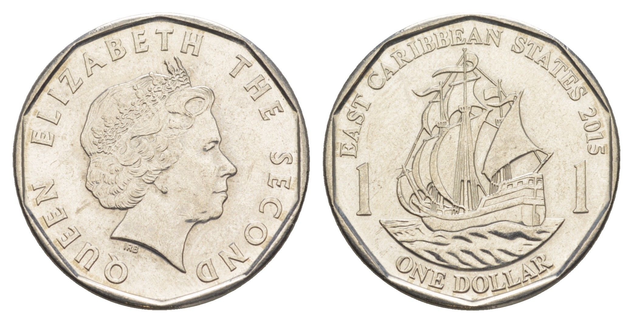Восточные Карибские острова (Карибы) 1 доллар 2015 KM 39a сталь плакированная никелем 4646-246