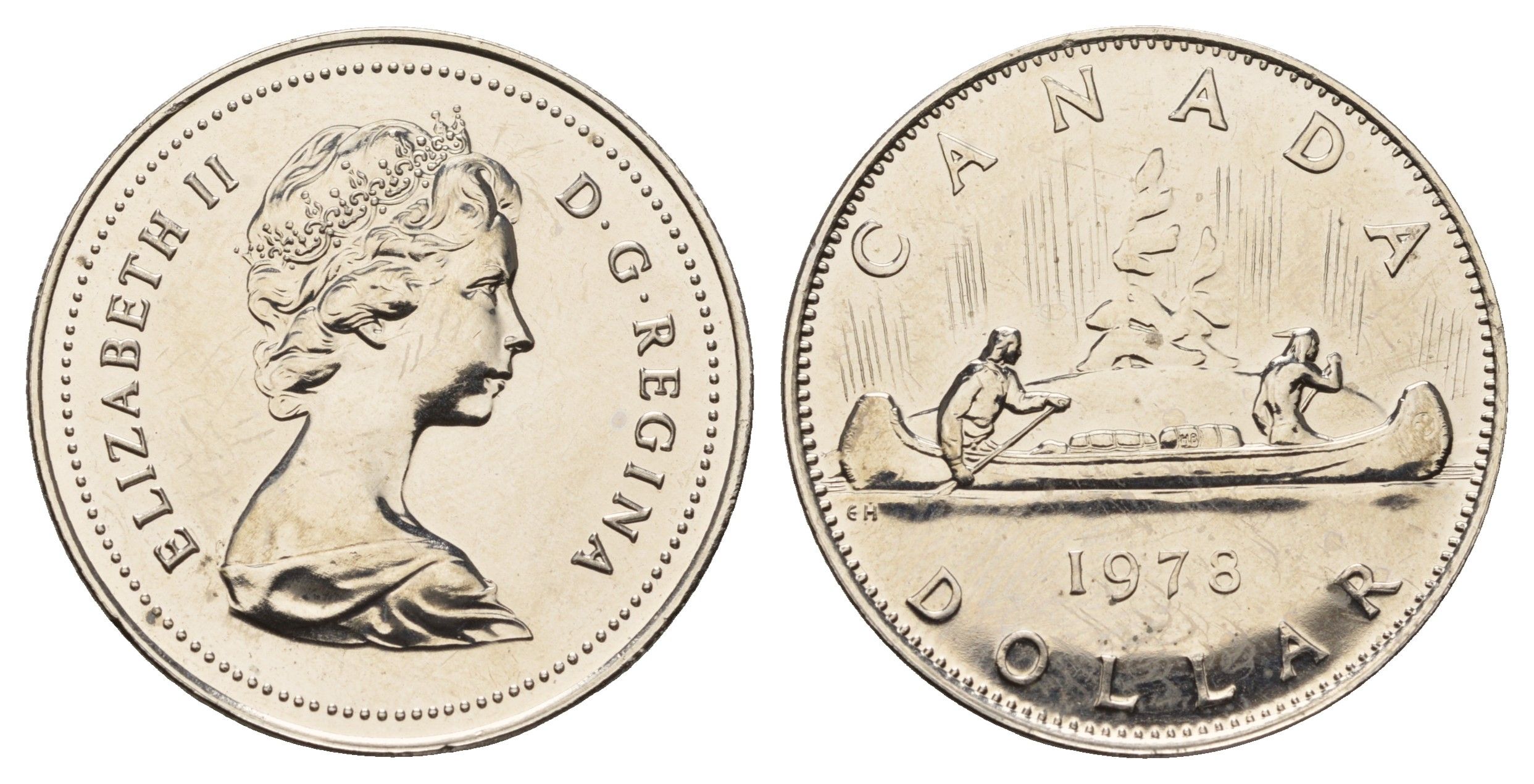 Канада 1 доллар 1978 Елизавета II (1952-2022), каноэ KM 120.1 никель PROOF-LIKE (BU) 443-1043