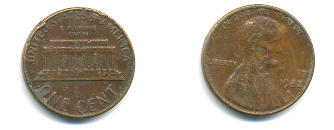 США 1 ЦЕНТ 1982 D, ЛИНКОЛЬН KM 201 медь цинк 179-358