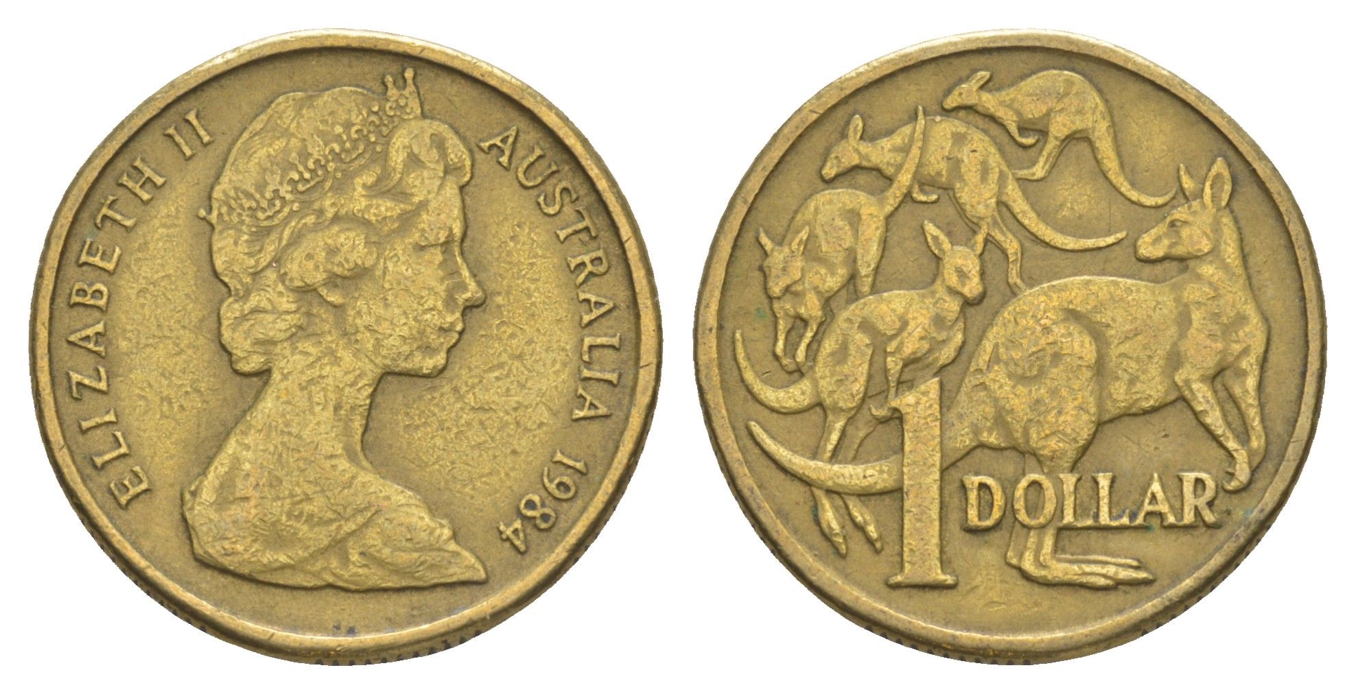 Австралия 1 доллар 1984 Елизавета II (1952-2022), кенгуру KM 77 алюминиевая бронза 4652-214