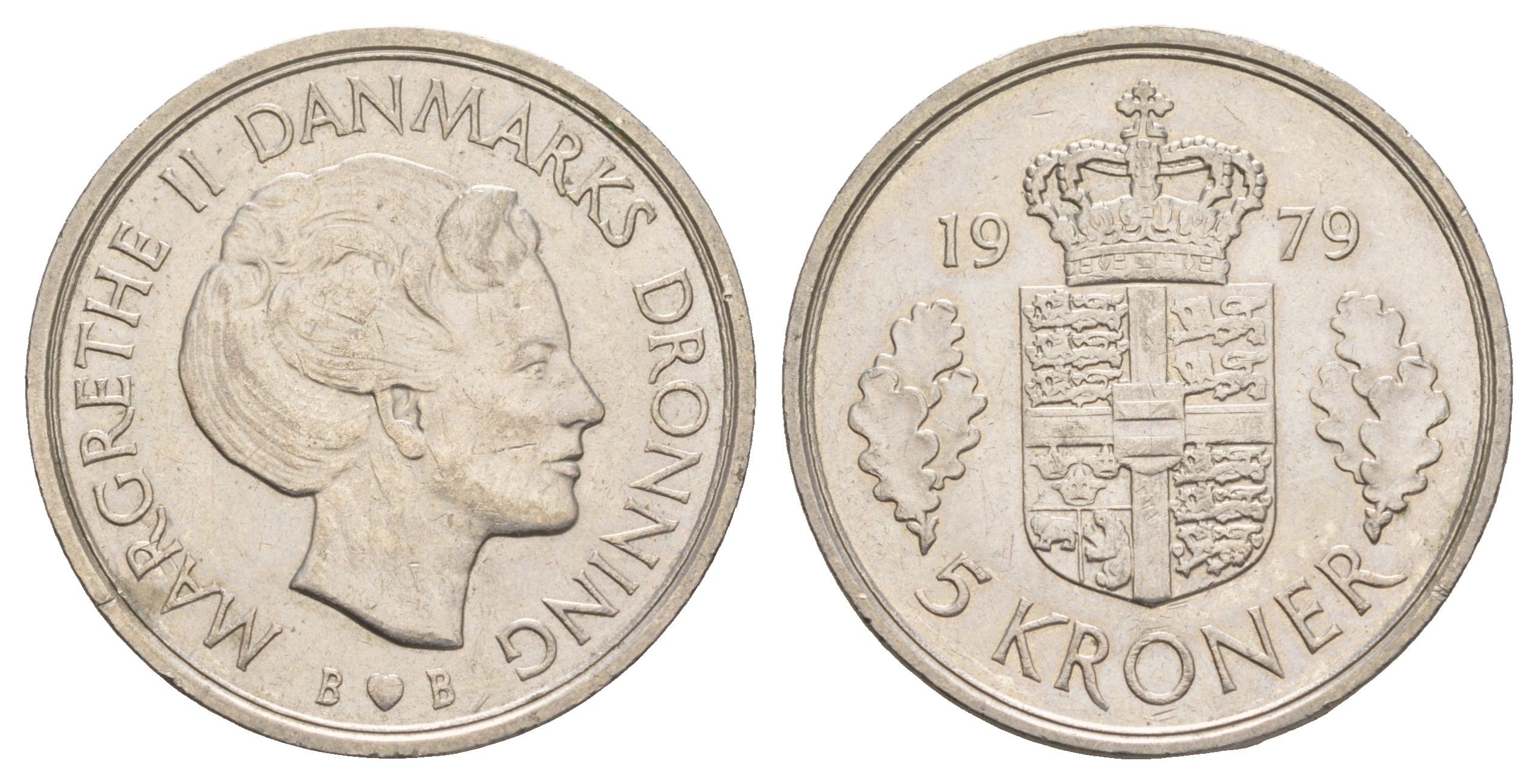 Дания 5 крон 1979 Маргрете II (1972-2024) KM 863 медно-никель aUNC 4653-532