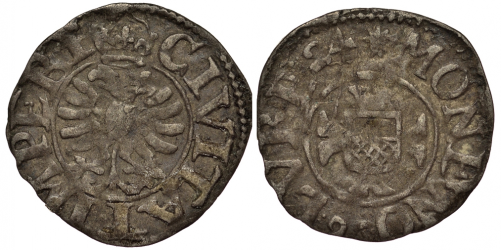 Любек зехлинг (6 пфеннигов) 1624 Behrens 443 серебро 1519-1531