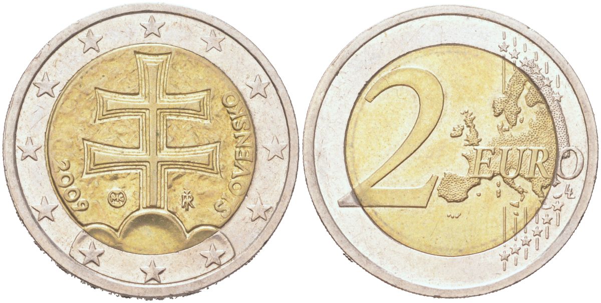 Словакия 2 евро 2009 KM 102 биметалл UNC 4126-1244