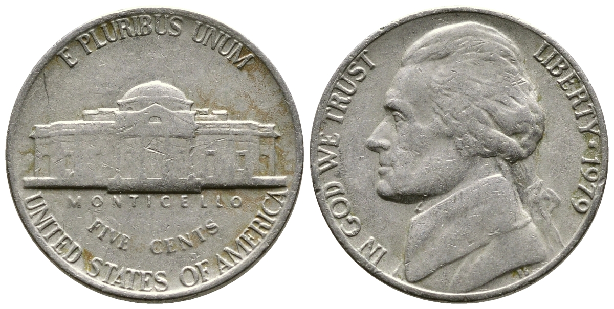 США 5 ЦЕНТОВ 1979 ДЖЕФФЕРСОН KM А192 медно-никель 76-944