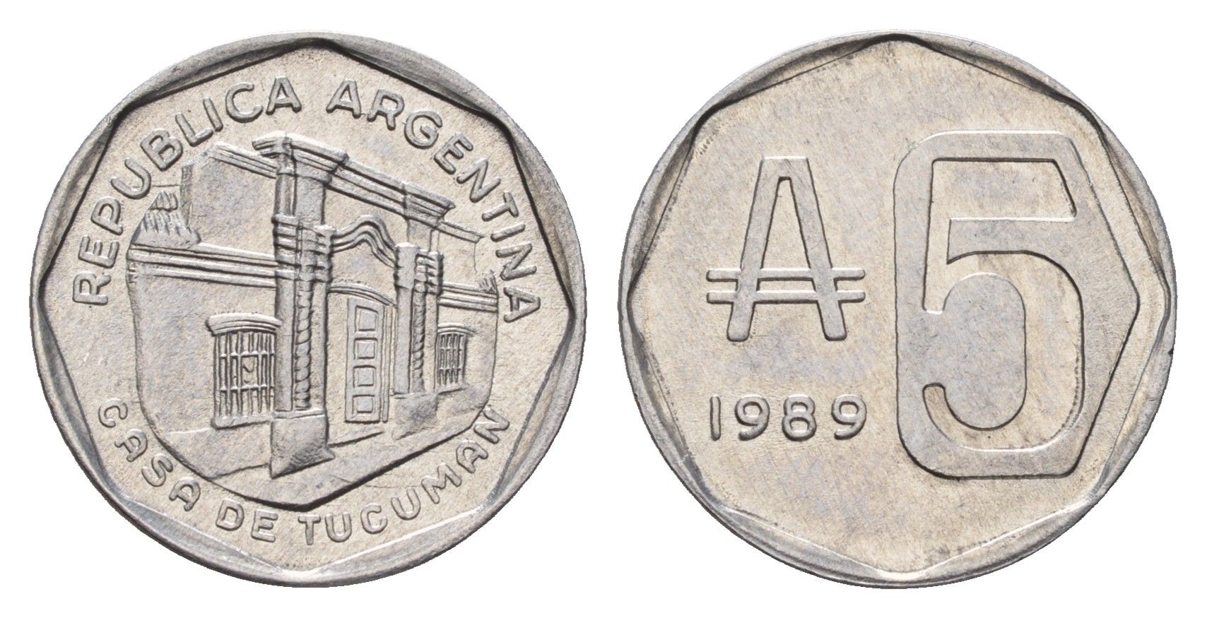 Аргентина 5 аустралей 1989 KM 101 алюминий UNC 181-836