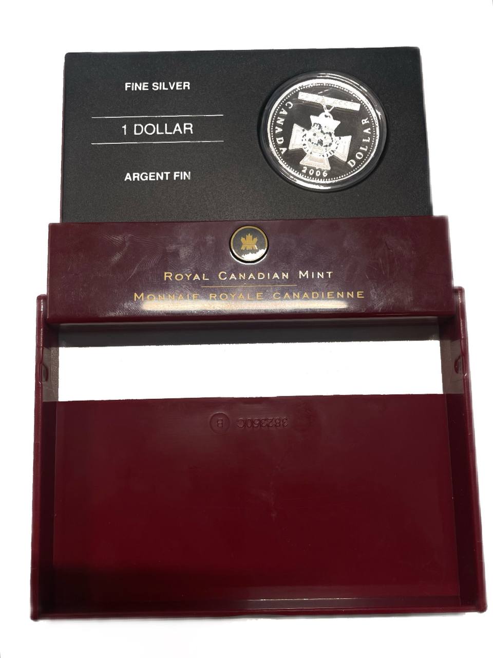 Канада 1 доллар 2006 150 лет Кресту Виктории, в оригинальной коробке с сертификатом KM 583 серебро PROOF 8-2-02-12