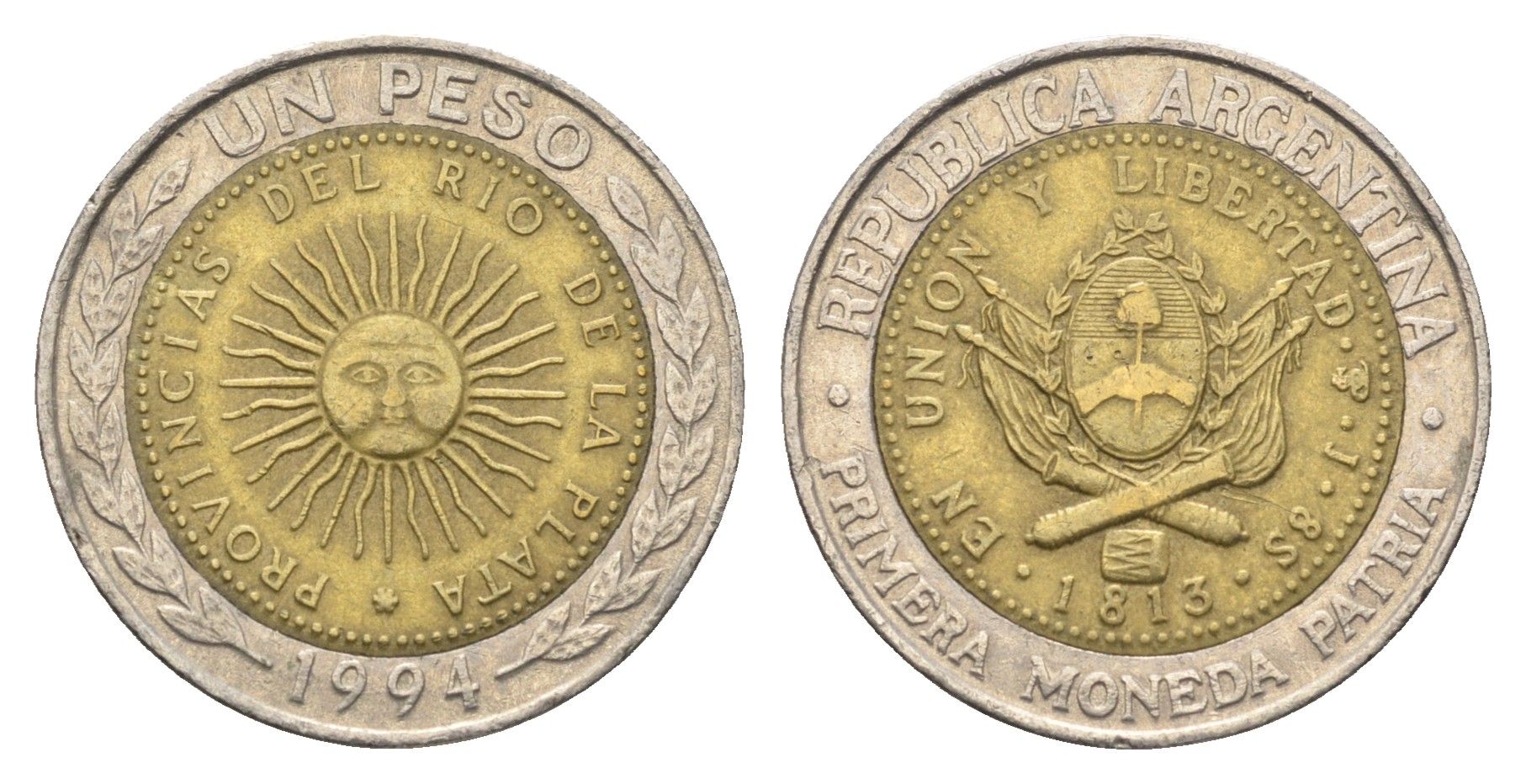 Аргентина 1 песо 1994 KM 112 биметалл 4663-632