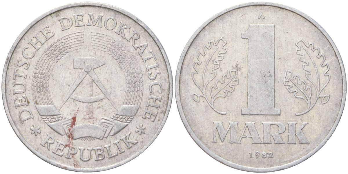 ГДР 1 марка 1982 A KM 35.2 алюминий 4156-125