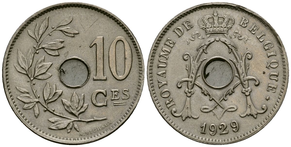 Бельгия 10 сантимов 1929 Belgique KM 85 медно-никель 4172-1045