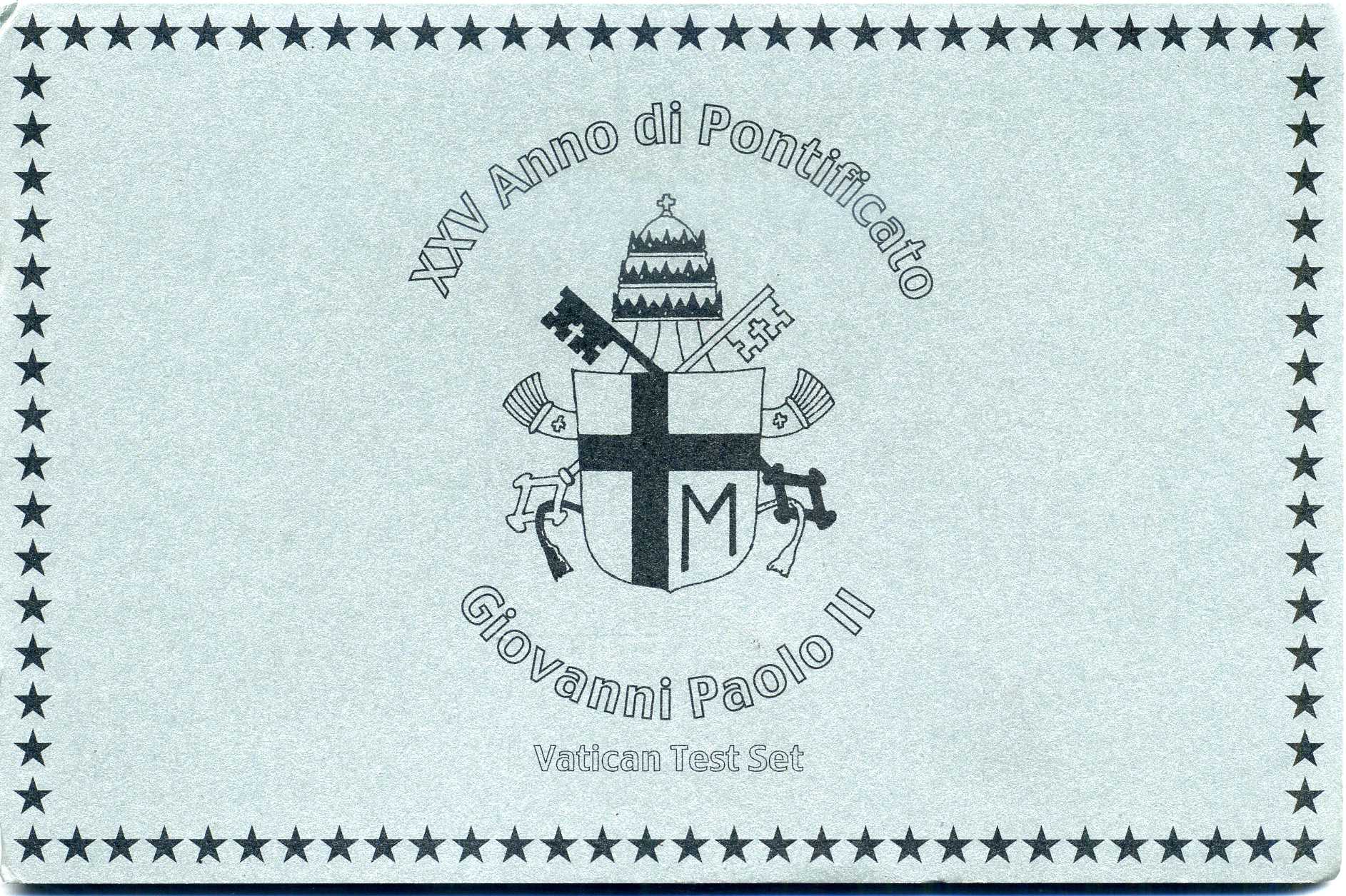 Ватикан набор из 8 монет 2000 1 евроцент-2 евро, европробники, в оригинальном буклете, Иоанн Павел II, серебрянный UNC 3-4-11-03