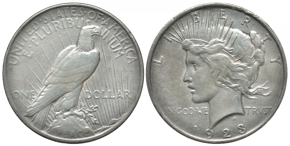 США 1 ДОЛЛАР 1923 ДОЛЛАР МИРА KM 150 серебро 272-1443