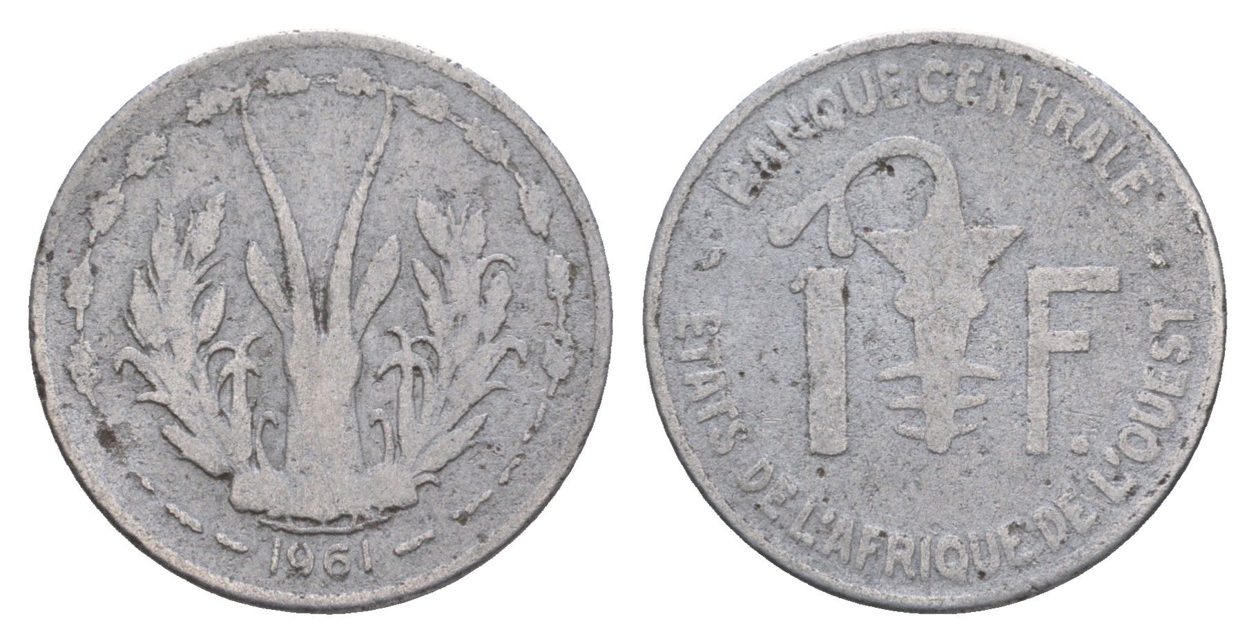 Западная Африка (BCEAO) 1 франк 1961 KM 3.1 алюминий 4656-827