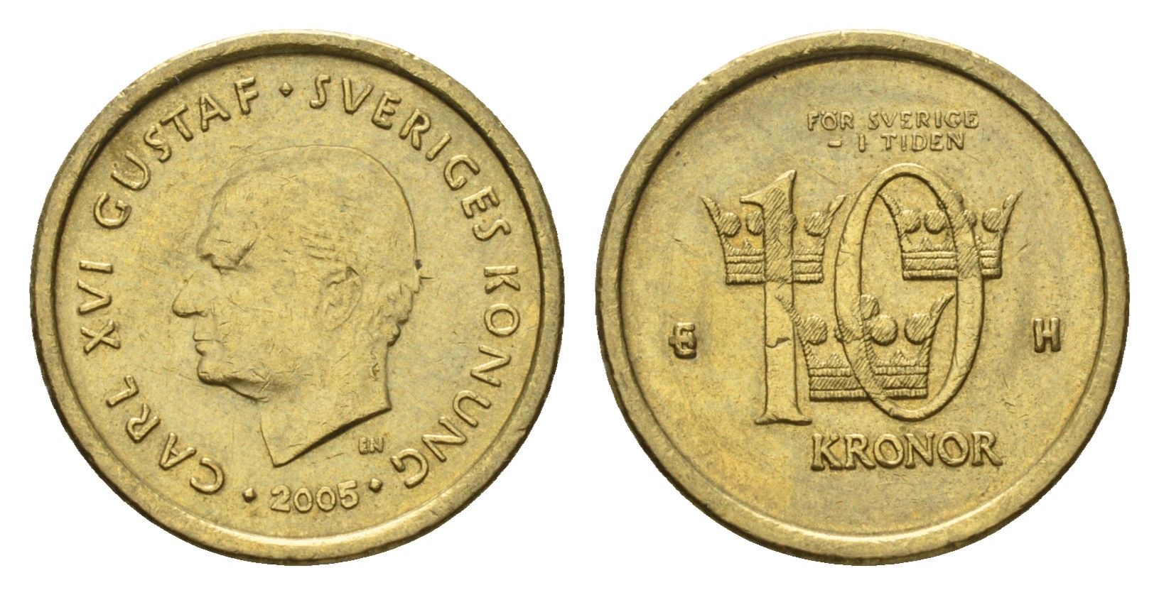Швеция 10 крон 2005 Карл XVI Густав (1973-) KM 895 нордик 4642-756
