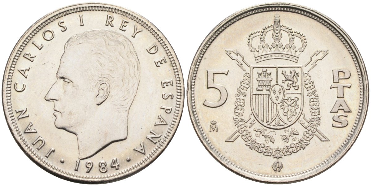 Испания 5 песет 1984 Хуан Карлос I (1975-2001) KM 823 медно-никель UNC 4583-1233
