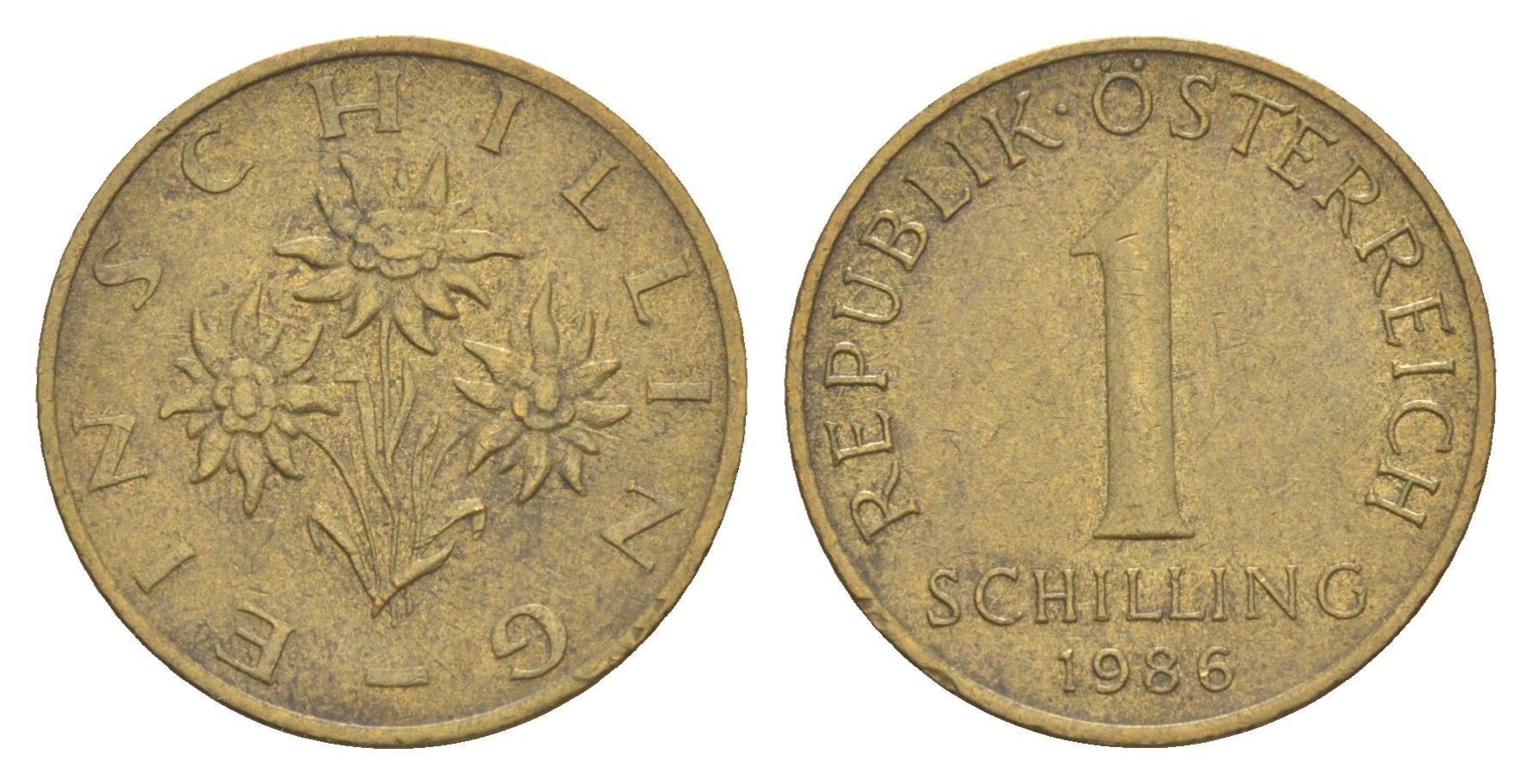 Австрия 1 шиллинг 1986 KM 2886 алюминиевая бронза 4551-321