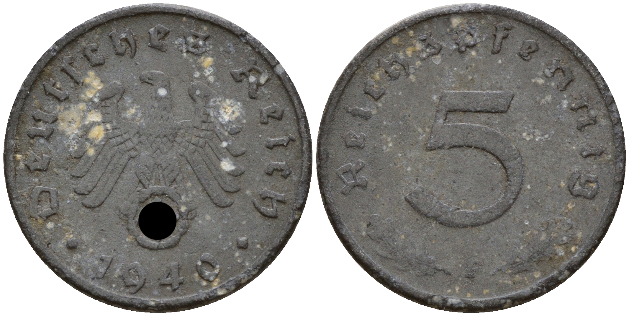 Германия 5 рейхспфеннигов 1940 F J.370, KM 100 цинк    4598-1043