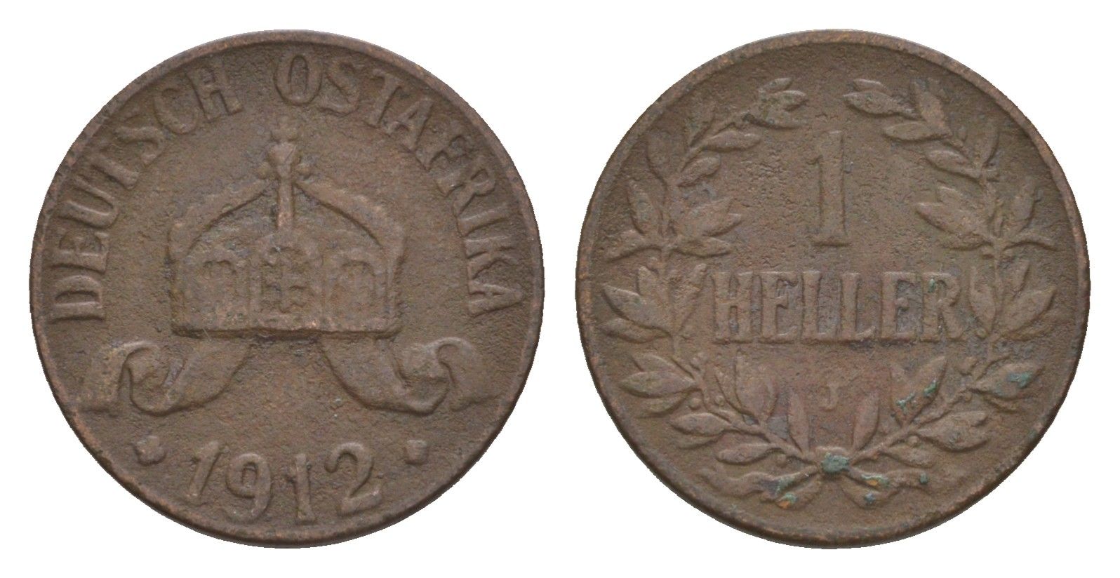 Германская Восточная Африка 1 геллер 1912 J KM 7 бронза 4658-1042