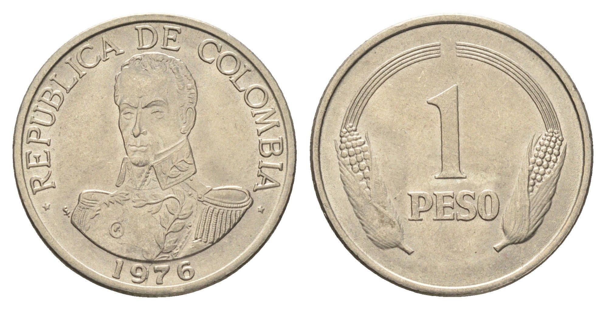 Колумбия 1 песо 1976 Симон Боливар KM 258 медно-никель UNC 4662-622