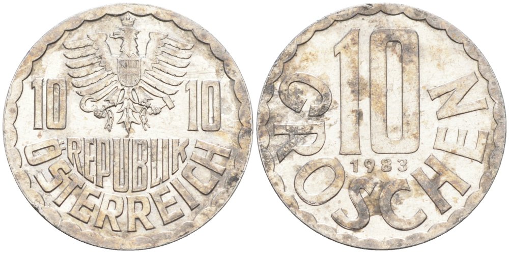 Австрия 10 грошей 1983 KM 2878 алюминий 4575-421