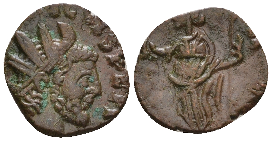 Римская Империя, императоры в Галлии антониниан 272 Тетрик, IMP C TETRICVS P F AVG, бюст императора / PAX AVG, Пация, персонификация Мира, локальная чеканка в Галлии RIC 100 биллон 1073-25-71