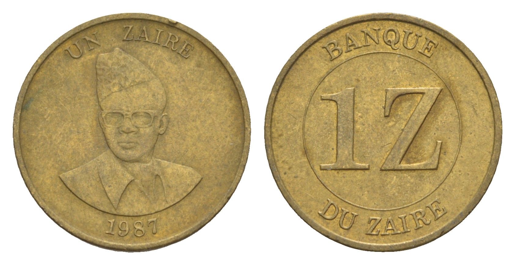 Заир 1 заир 1987 KM 13 латунь 4655-731